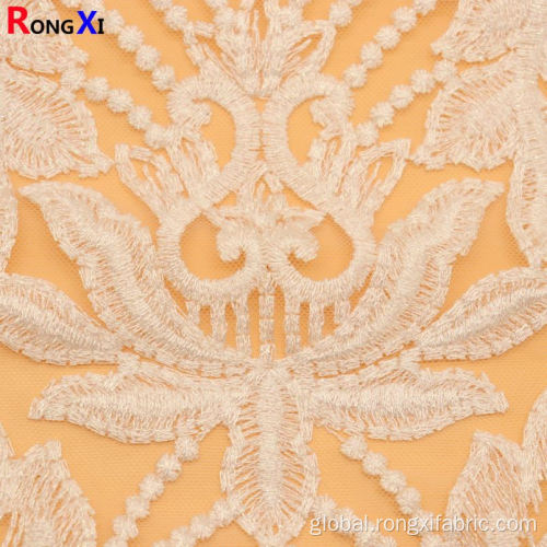 Multi Color Embroidery Lace Fabric Professional Embroidery Fabric Red With Great Price Supplier